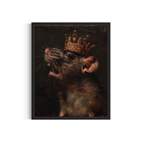 Rat Art Print Vintage Gothic Wall Painting Decor Photo