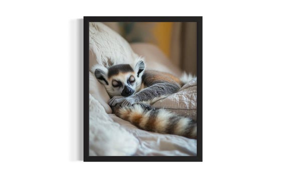 Lemur Animal Bedroom Poster Art Print Wall Original Painting Artwork Decor