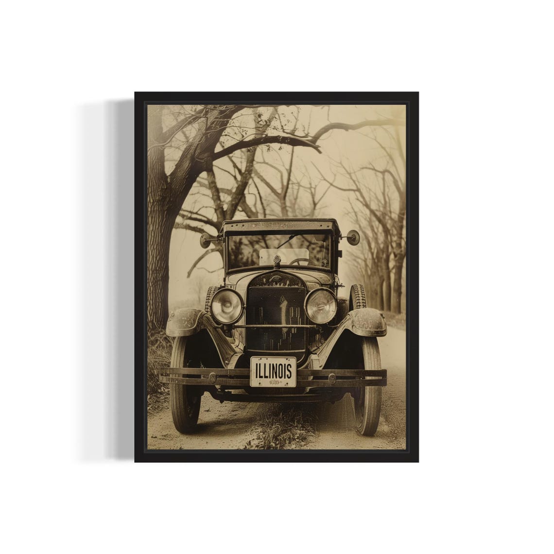Car Lllinois Poster Art Print Vintage Gothic Wall Art Painting Decor Photo