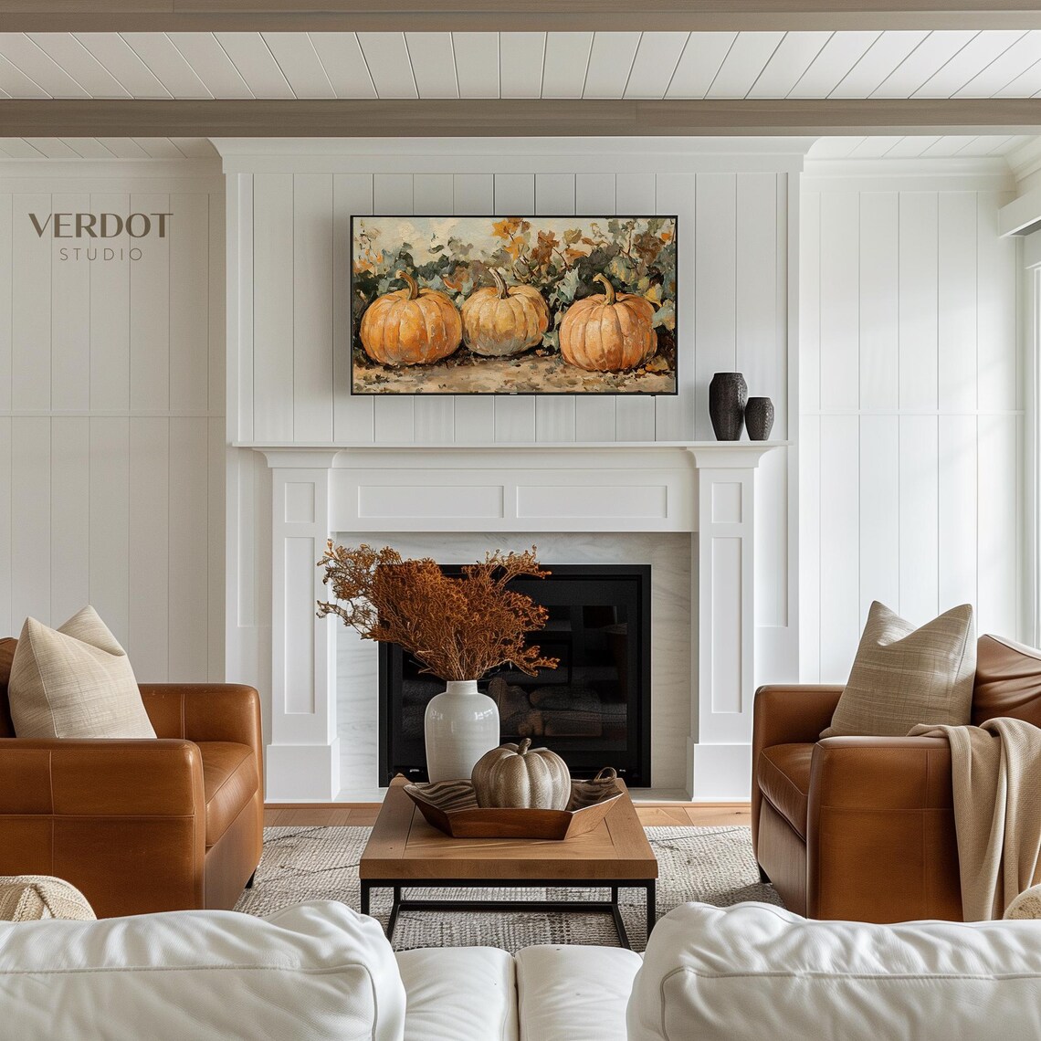 Vintage Pumpkins Fall Art Print, Rustic Farmhouse - Image 3