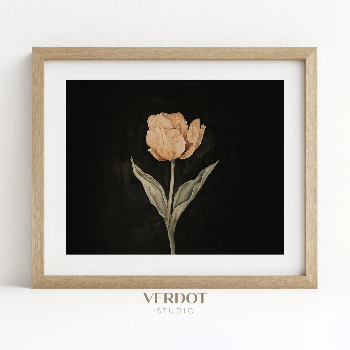 Spring Tulip Flower Painting Easter Wall Art Vintage Hydrangea Floral Print Dark Moody Botanical Spring Decor 25025
