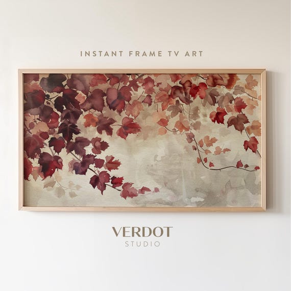 Fall Tree Leaves Art Print, Autumn Watercolor