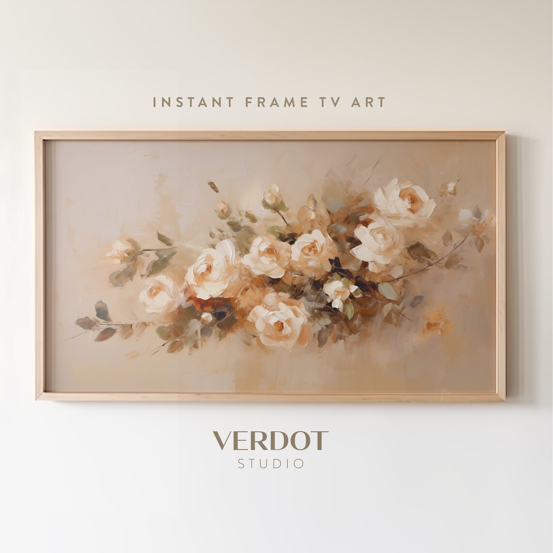 Vintage Neutral Pink Floral Art Print, Victorian