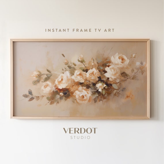 Vintage Neutral Pink Floral Art Print, Victorian