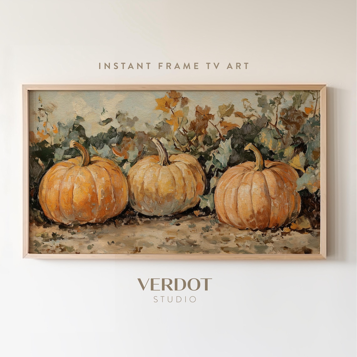 Vintage Pumpkins Fall Art Print, Rustic Farmhouse