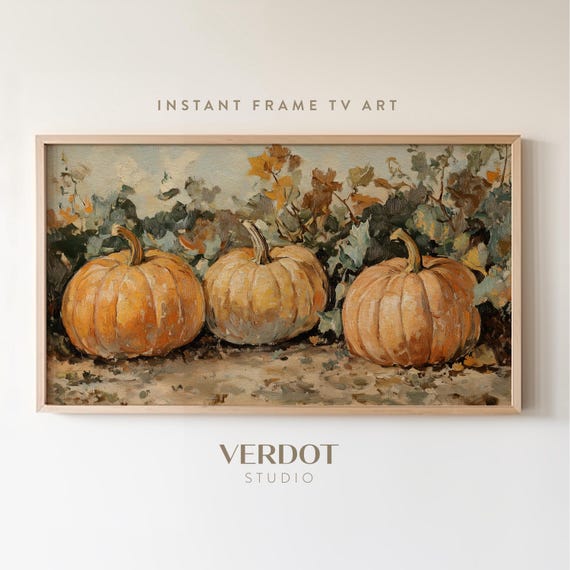 Vintage Pumpkins Fall Art Print, Rustic Farmhouse