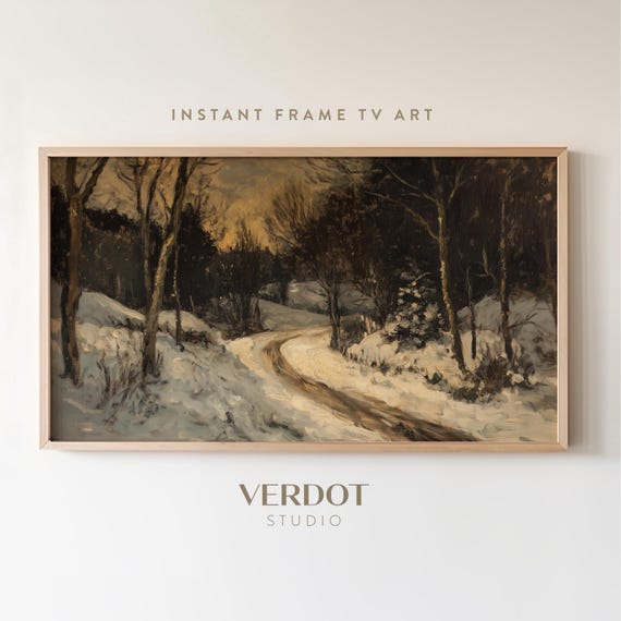 Vintage Winter Christmas Landscape Art Print
