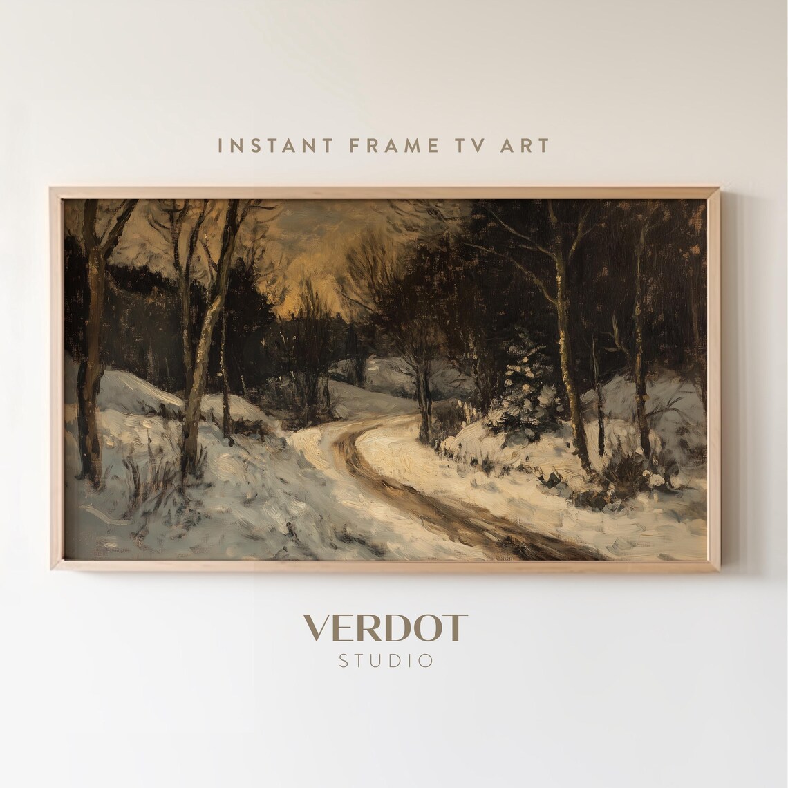 Vintage Winter Christmas Landscape Art Print
