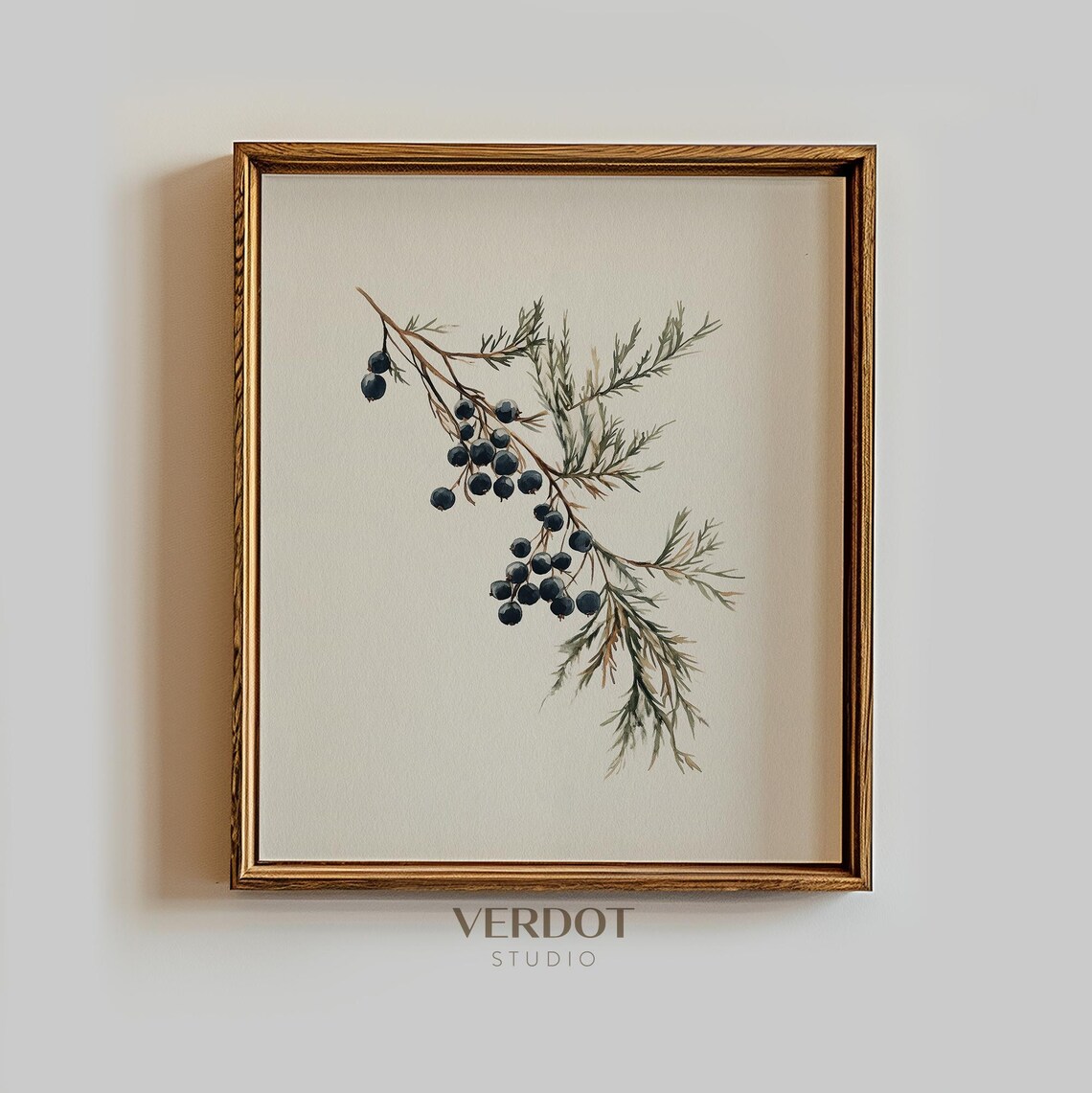 Winter Juniper Berries Christmas Art Print