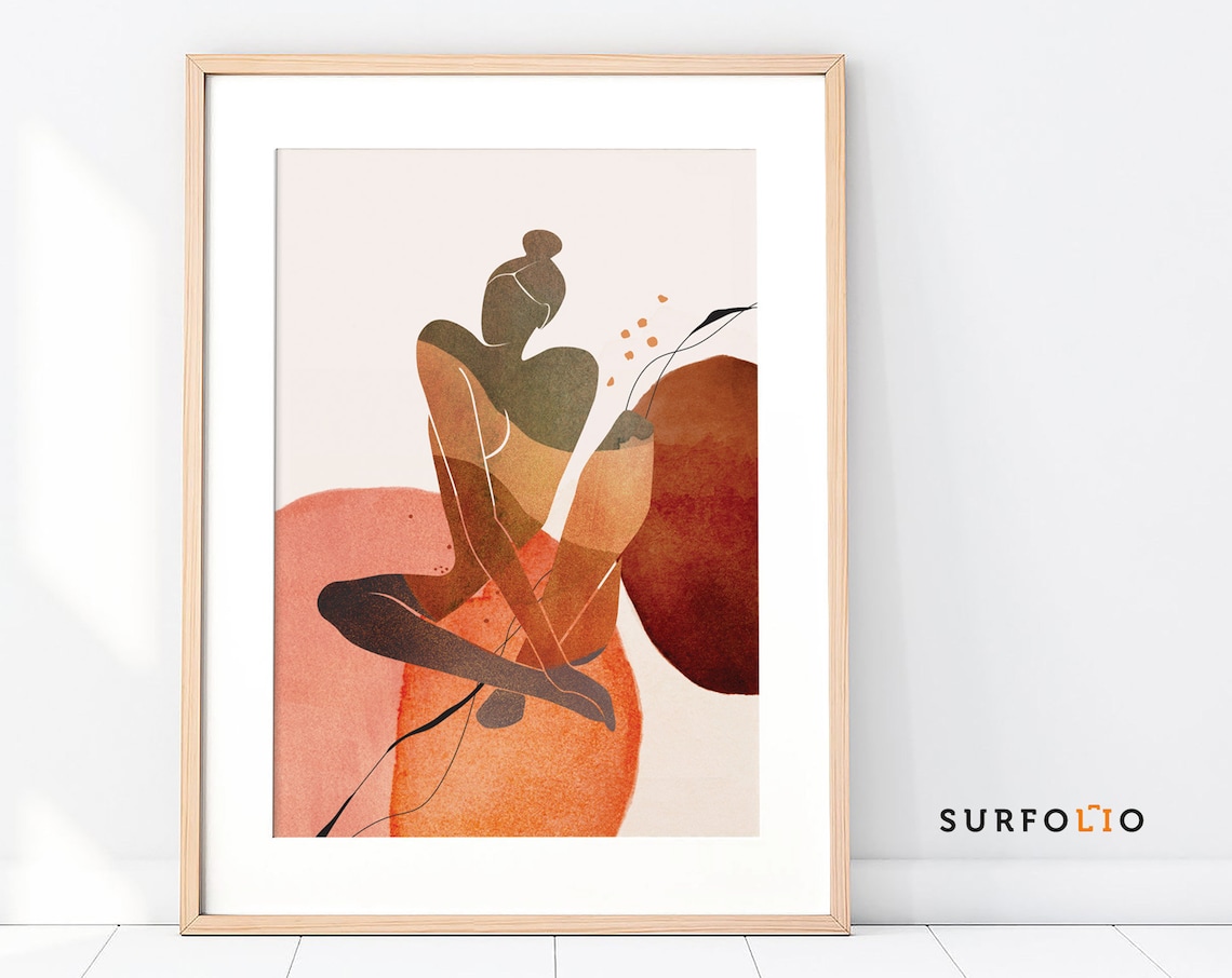 Abstract Female Form Watercolor Art Print