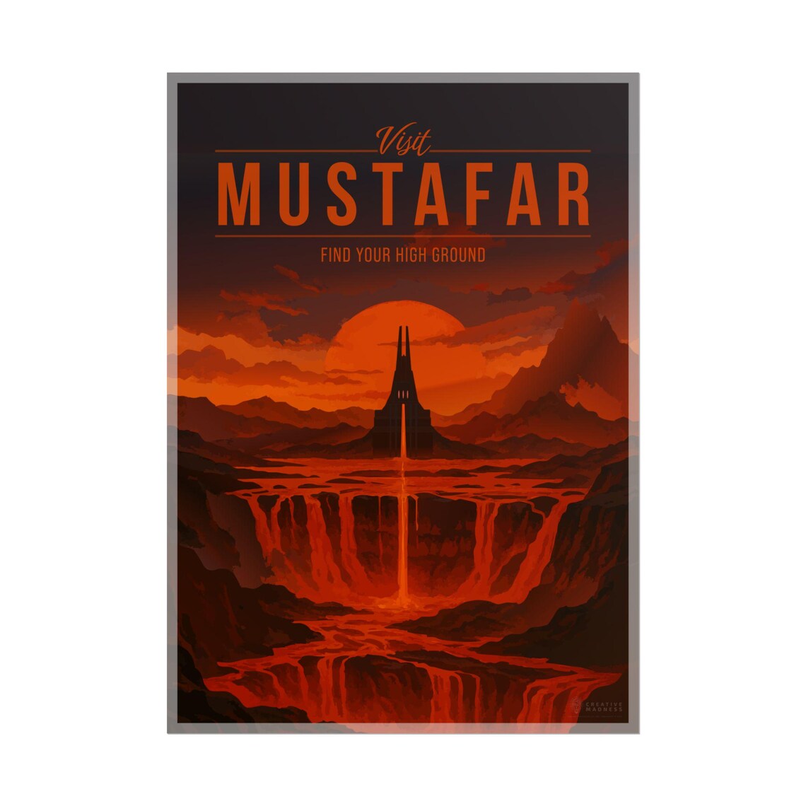 Mustafar Galactic Travel Poster, Scifi Travel Art Print