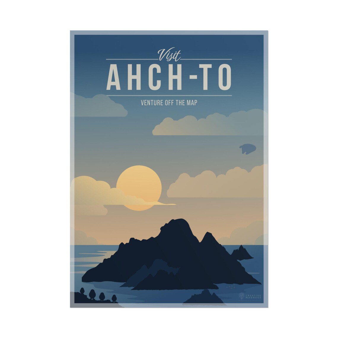 Visit Ahch To Star Wars Island Sunset Sea Sci Fi Travel Art Poster