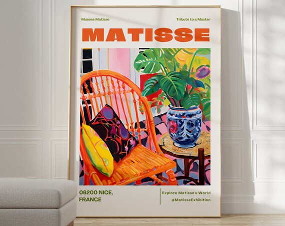 Matisse Nice France Rattan Chair Tropical Exhibition Art Poster