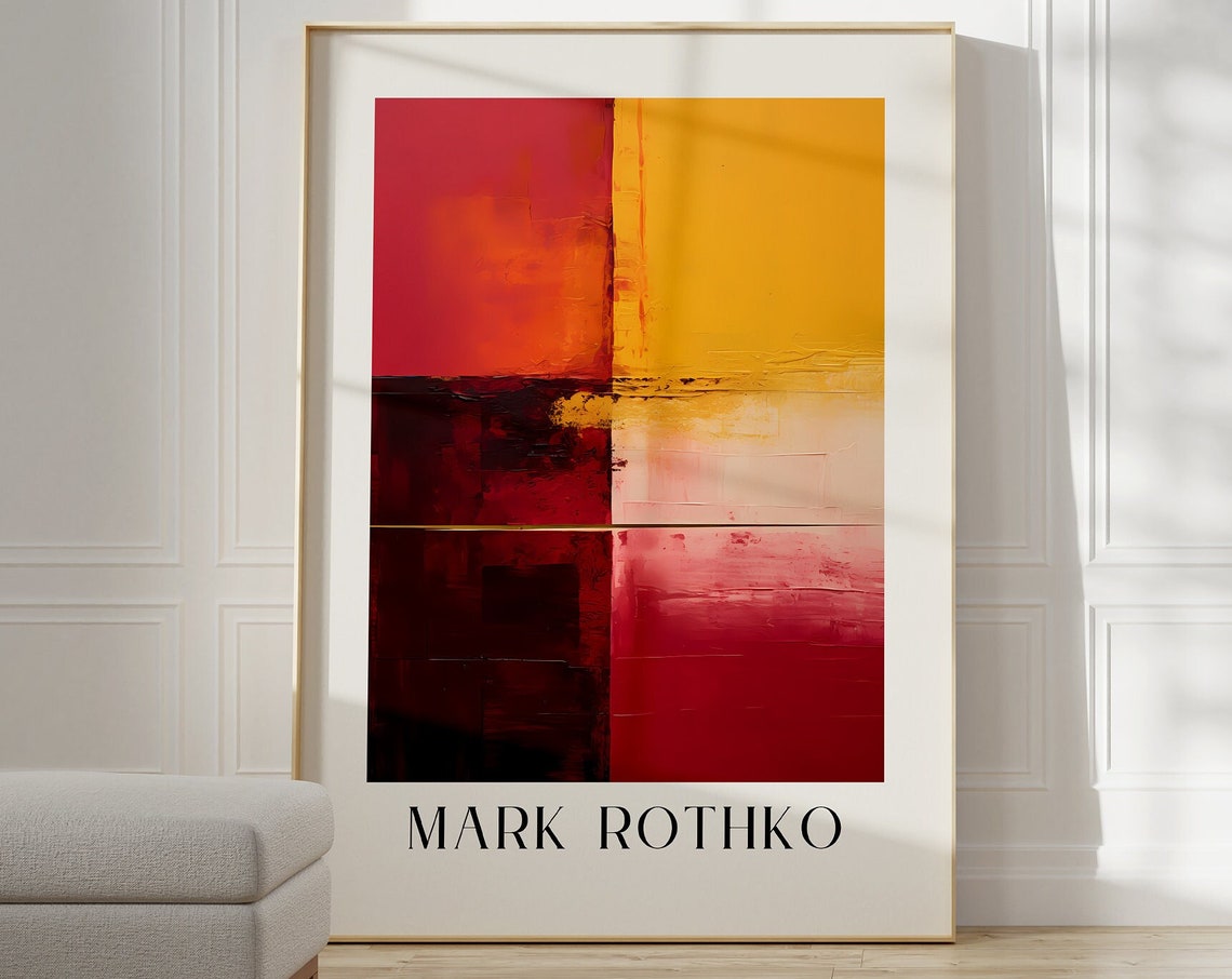 Mark Rothko Red Orange Yellow Abstract Color Block Art Poster