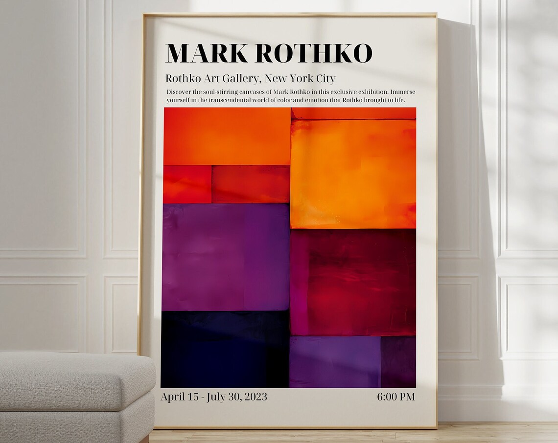 Mark Rothko Exhibition Print, Living Room Decor