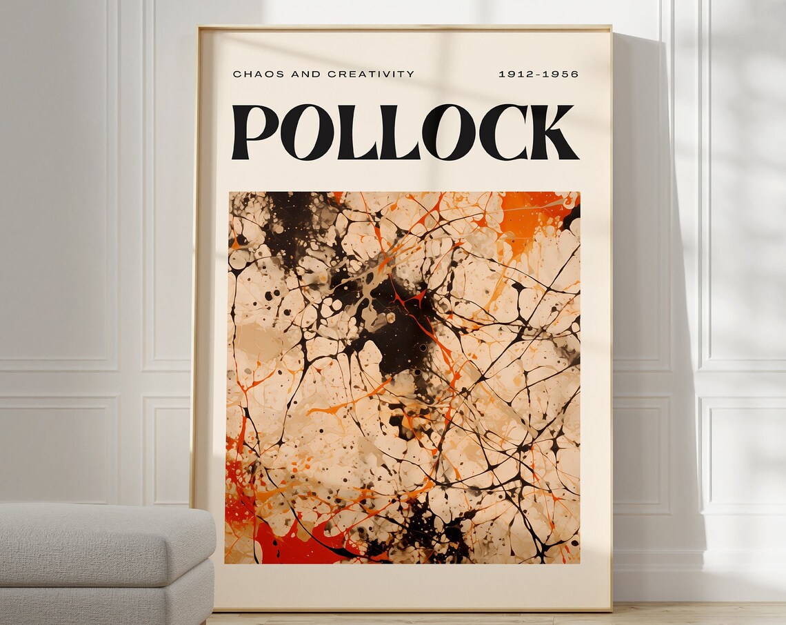 Jackson Pollock Poster, Modern Maximalist Art Print