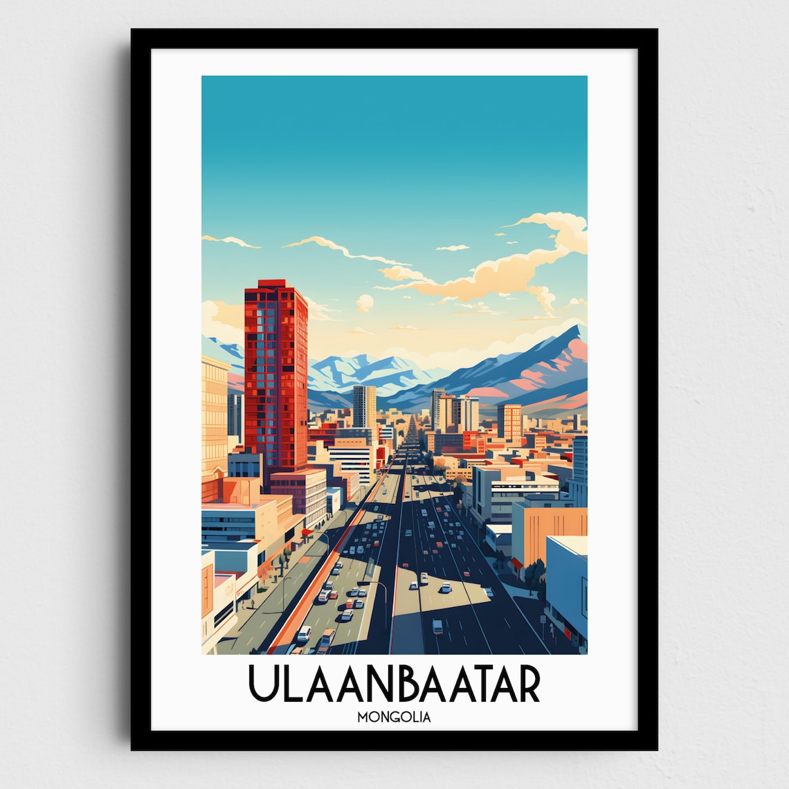 Ulaanbaatar Travel Poster, Mongolia Home Decor
