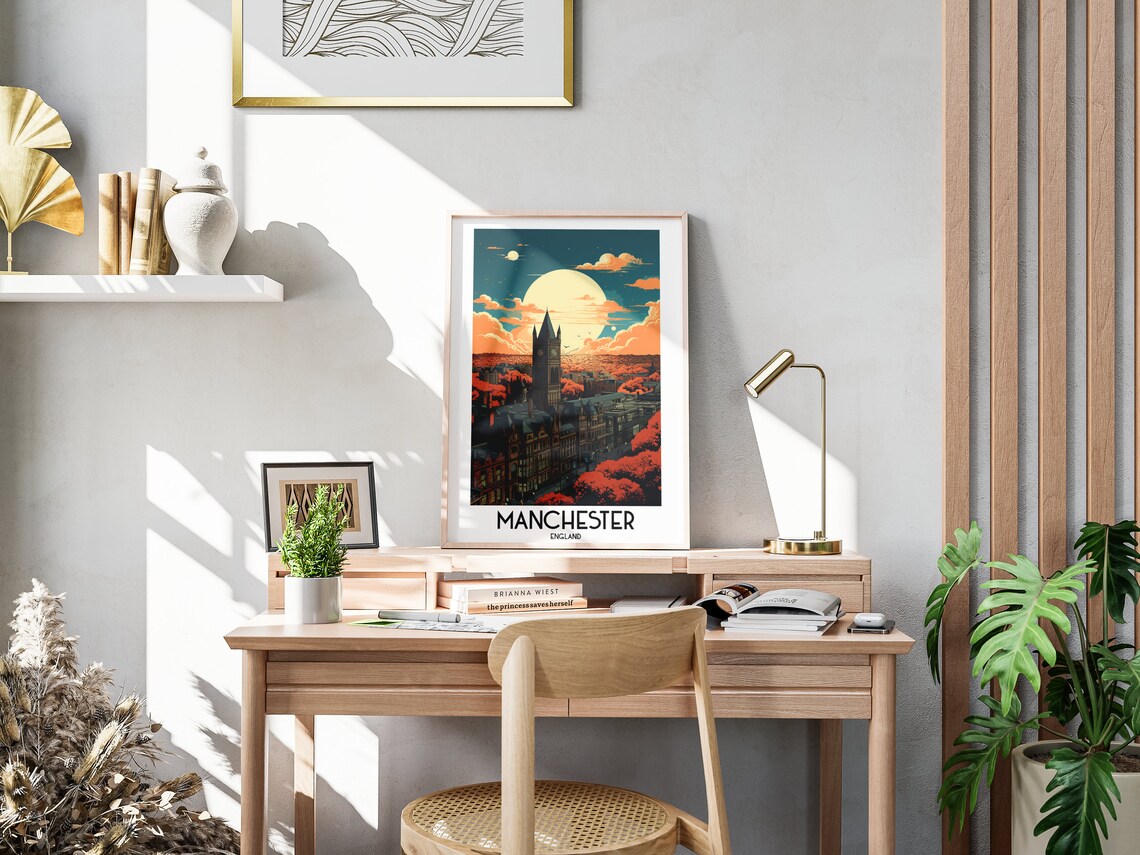 Manchester Travel Poster, England Home Decor Print - Image 3