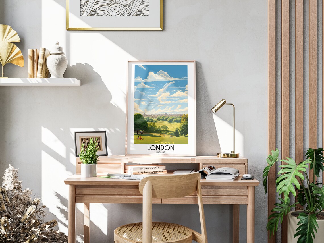 London Green Park Skyline Sunny Day England Travel Art Poster - Image 3