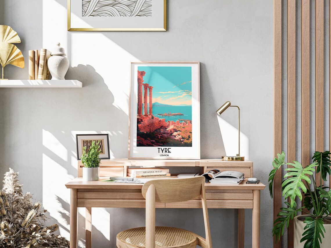 Tyre Travel Poster, Middle East Home Decor - Image 3