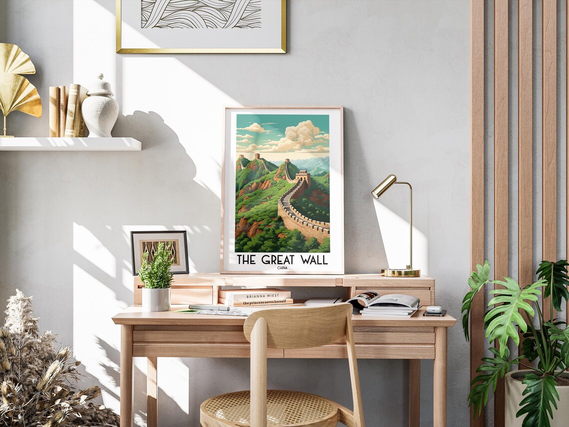 The Great Wall of China Ancient Mountain Watchtower Travel Poster - Image 3