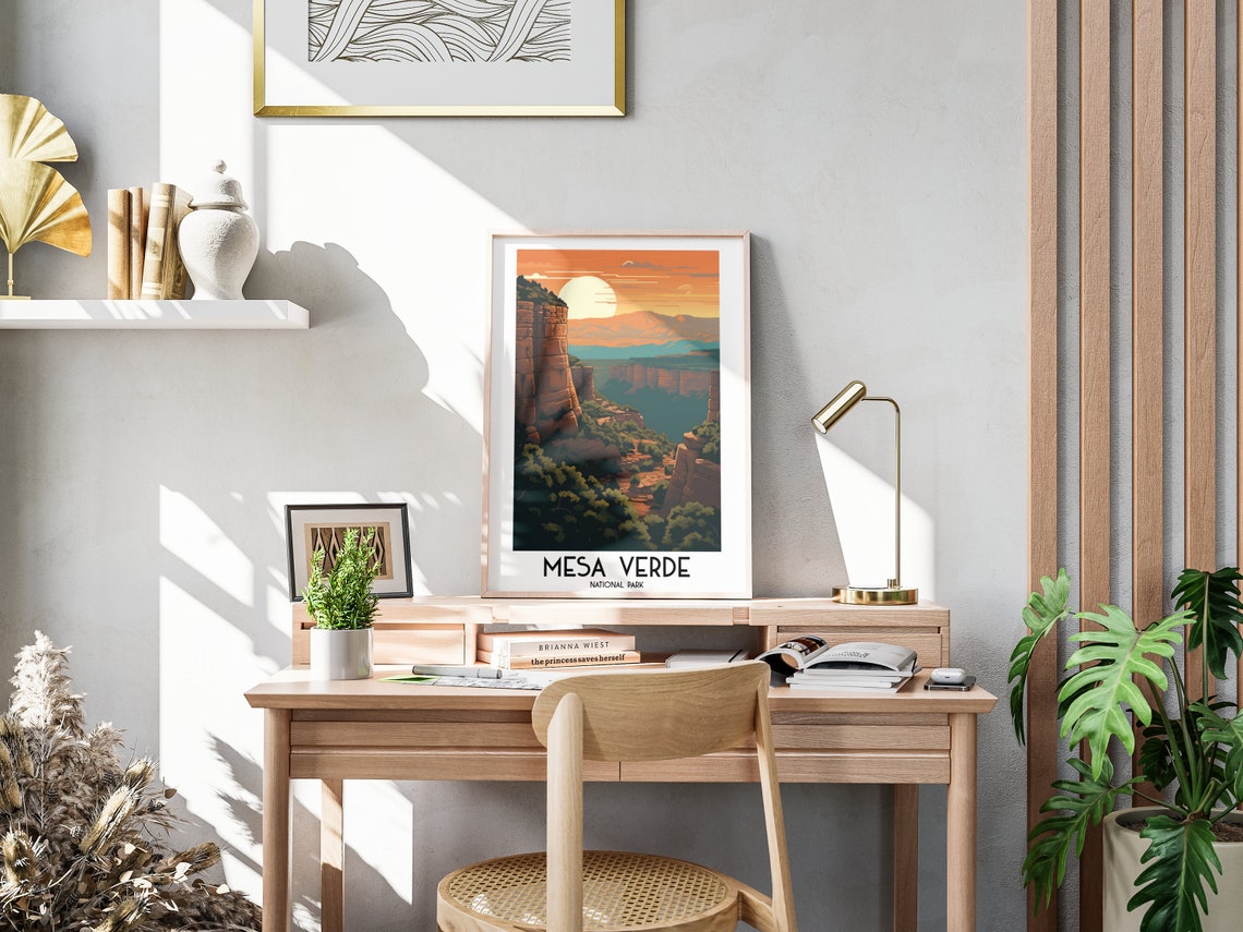 Mesa Verde National Park Colorado Canyon Sunset Travel Poster - Image 3