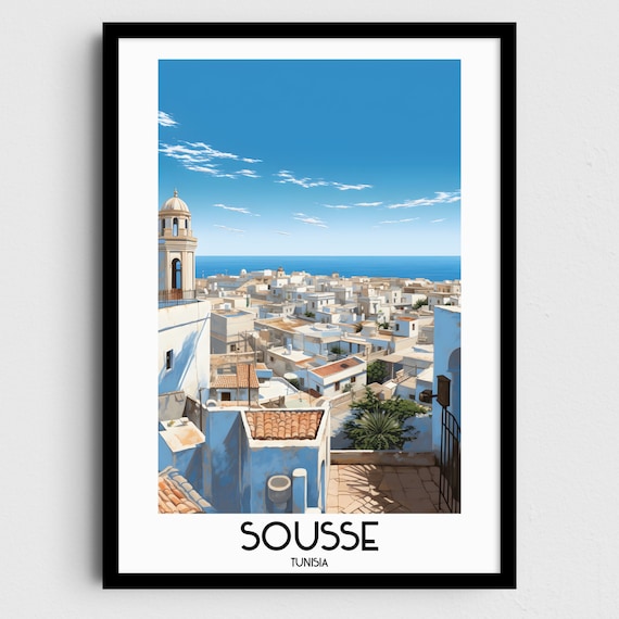 Sousse Travel Wall Art Tunisia Painting Gifts Africa Home Decor Prints Posters Handmade Art Tunisian