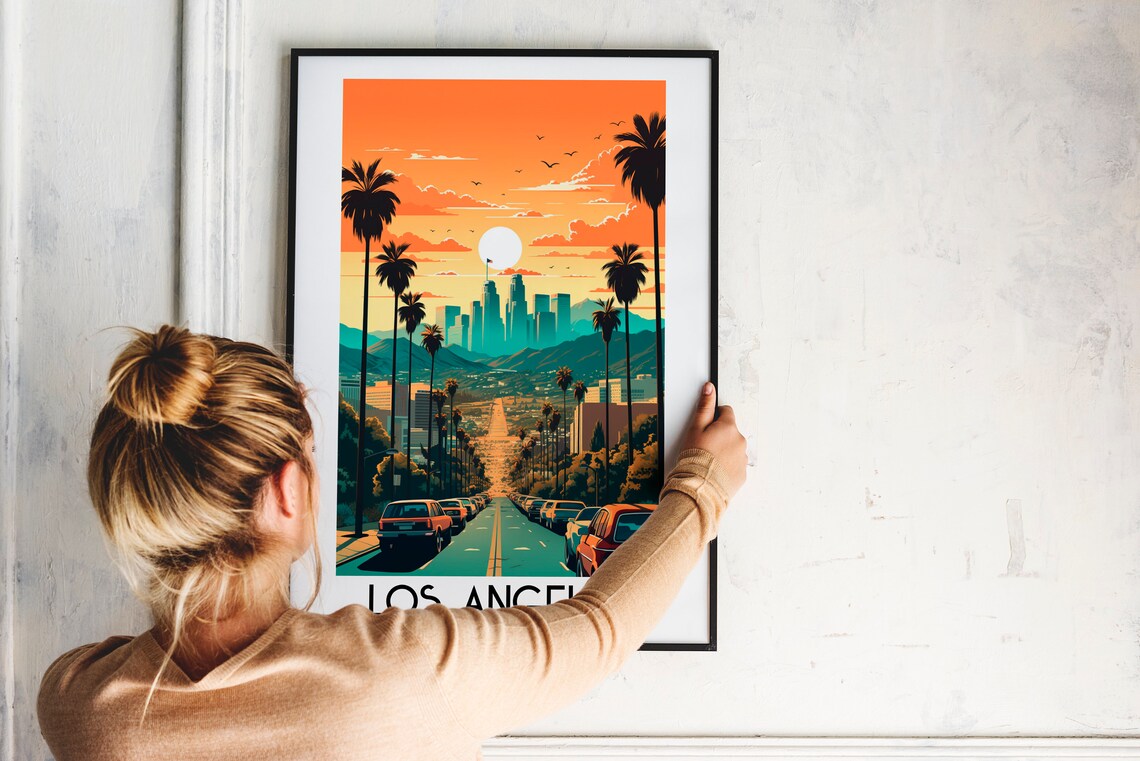 Los Angeles Handmade Gift Wall Art Print - Image 2
