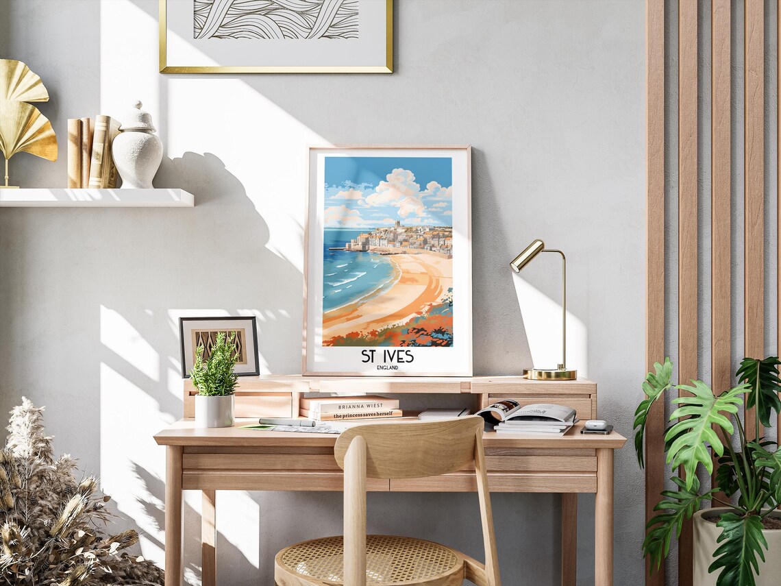 St Ives England Cornwall Coastal Town Beach Travel Art Poster - Image 3