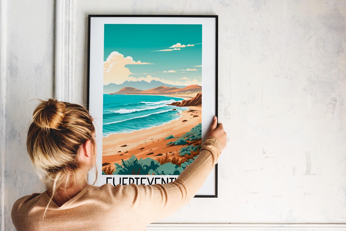 Fuerteventura Spain Canary Islands Surf Beach Travel Art Poster - Image 2