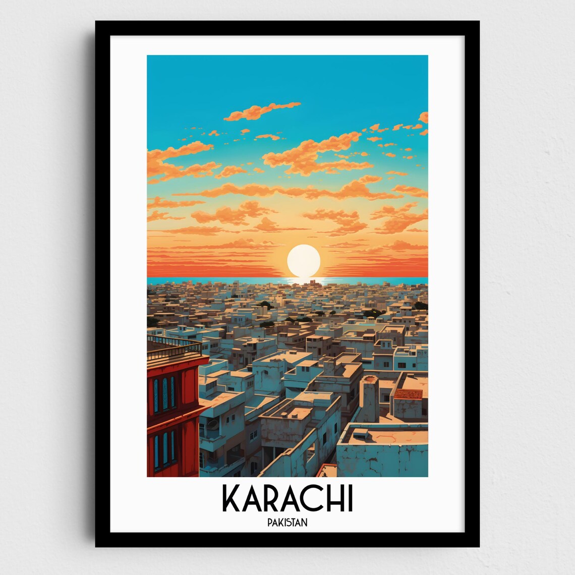 Karachi Travel Poster, Pakistan Home Decor Print