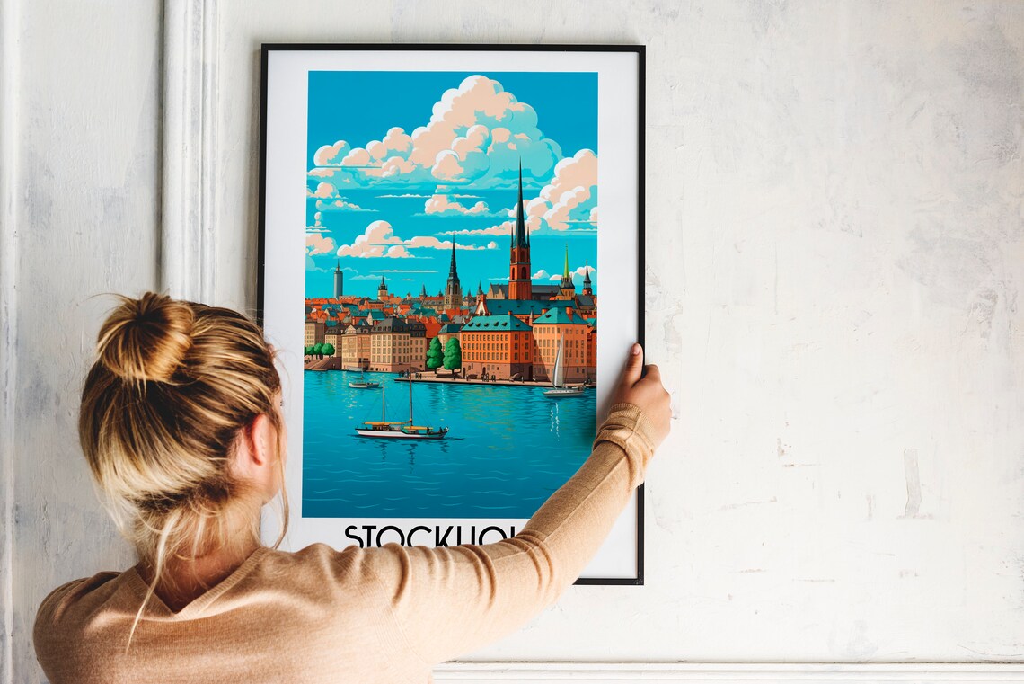 Stockholm Travel Poster, Sweden Europe Wall Art - Image 2