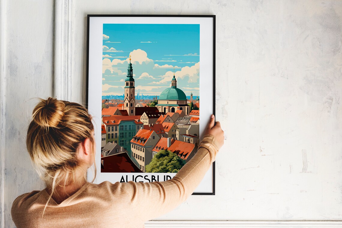 Augsburg Travel Poster, Germany Home Decor Print - Image 2