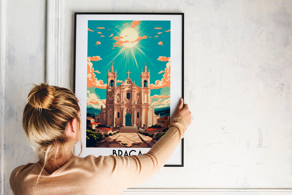 Braga Travel Wall Art Portugal Painting Gifts Europe Home Decor Prints Posters Handmade Art European - Image 2