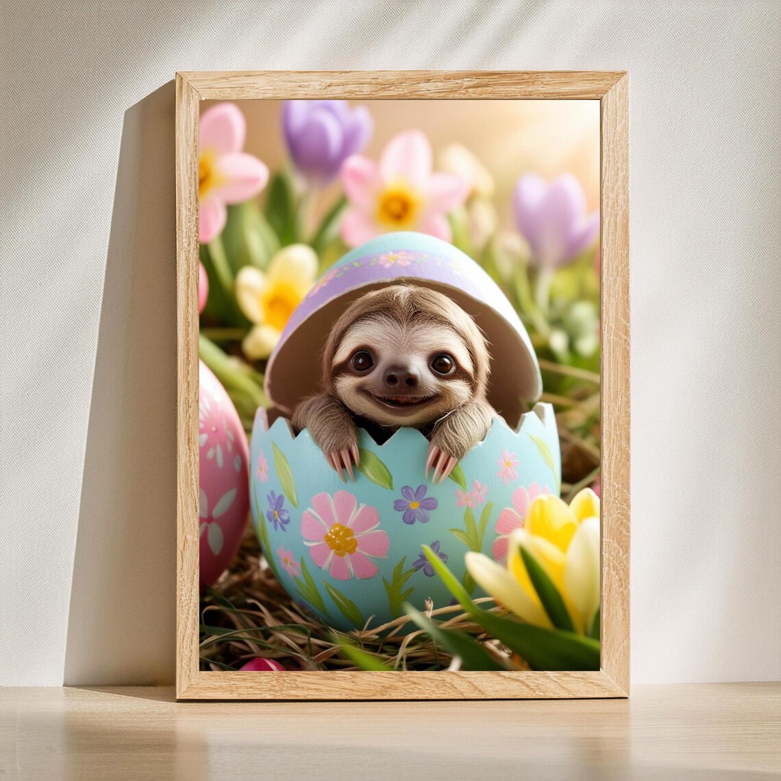 Baby Sloth Easter Decor for Kids Room