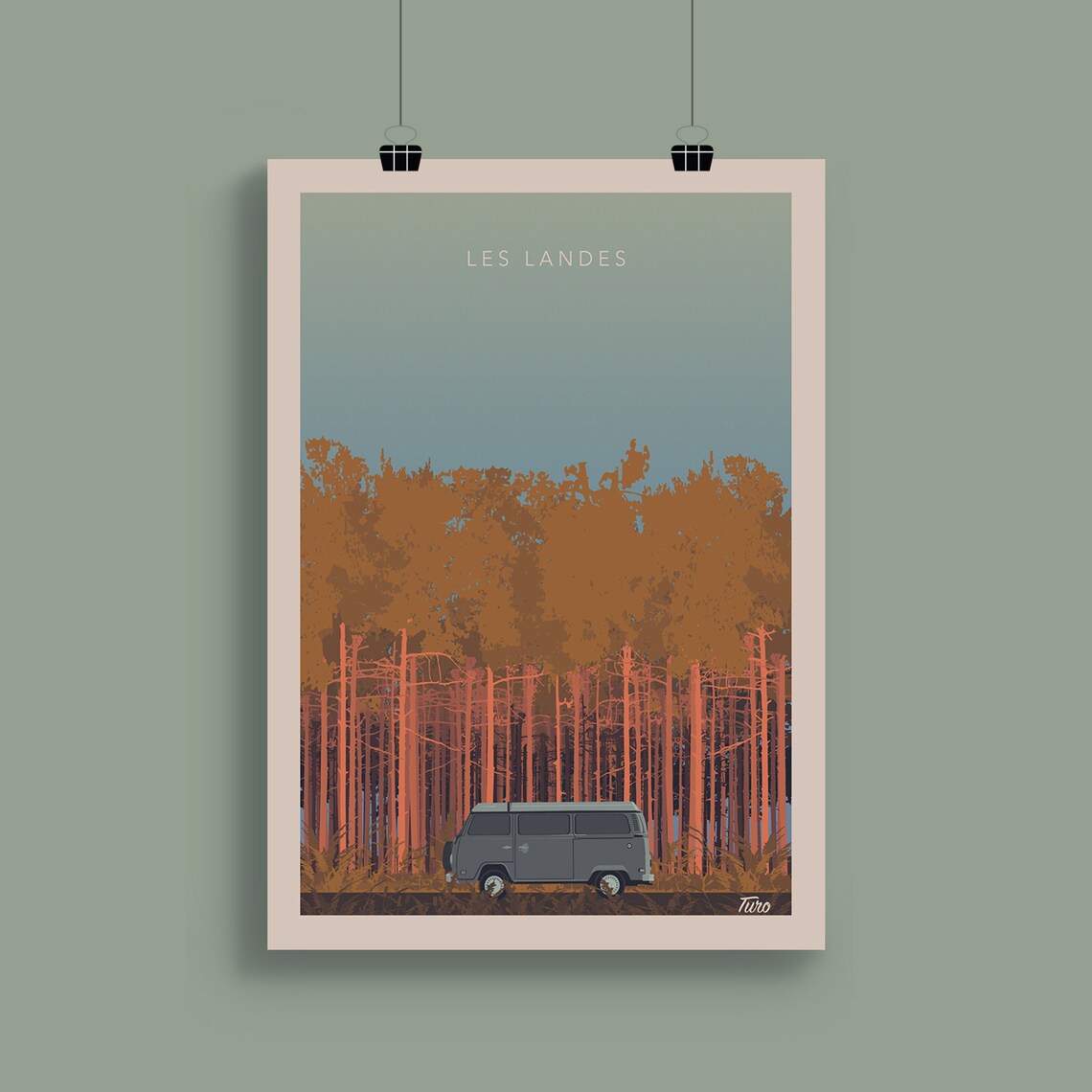 Les Landes Vintage Travel Poster, South West Coast - Image 2