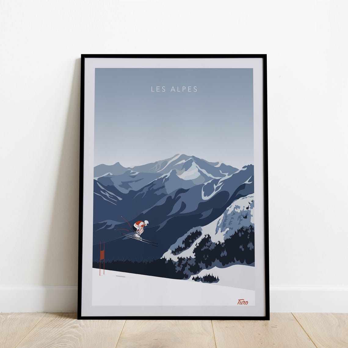 The Alps Travel Poster Ski Chairlift Travel Poster Vintage Poster Mountains Winter Sports