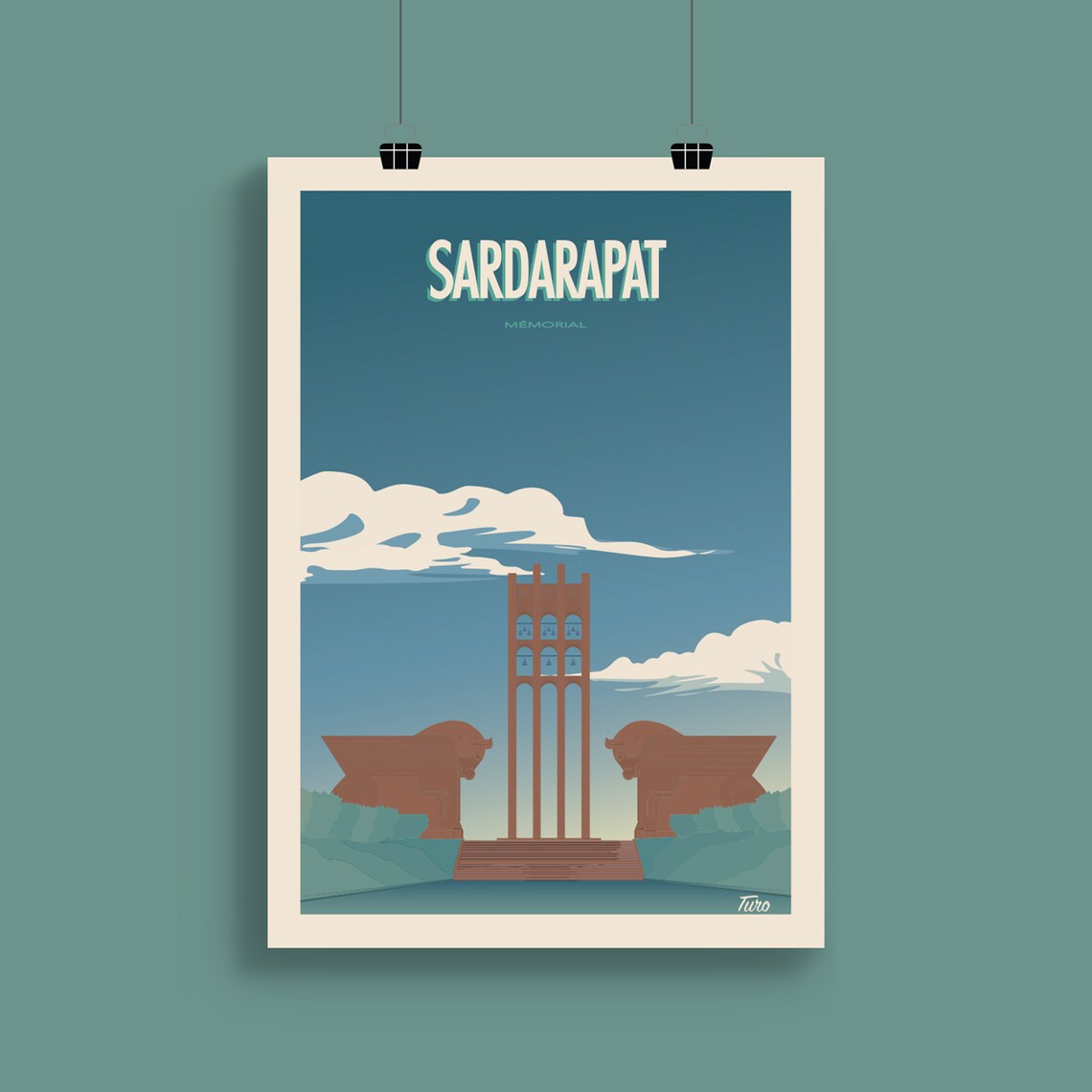 Sardarapat Vintage Travel Poster, Armenia Memorial - Image 2