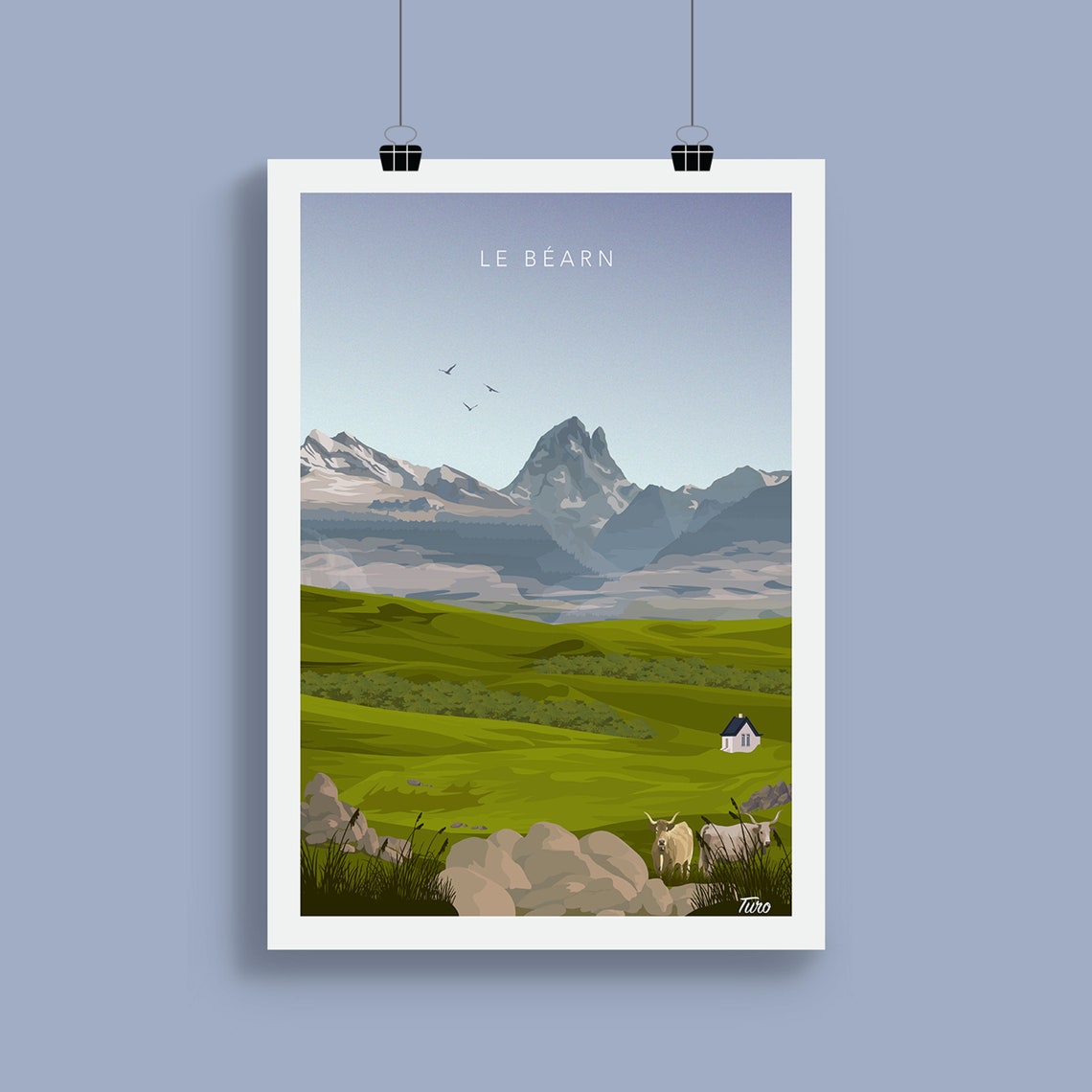 Basque Country Travel Poster Poster The Plains Of Barn Vintage Poster West Coast South West Pic Du Midi Du Dossau - Image 2