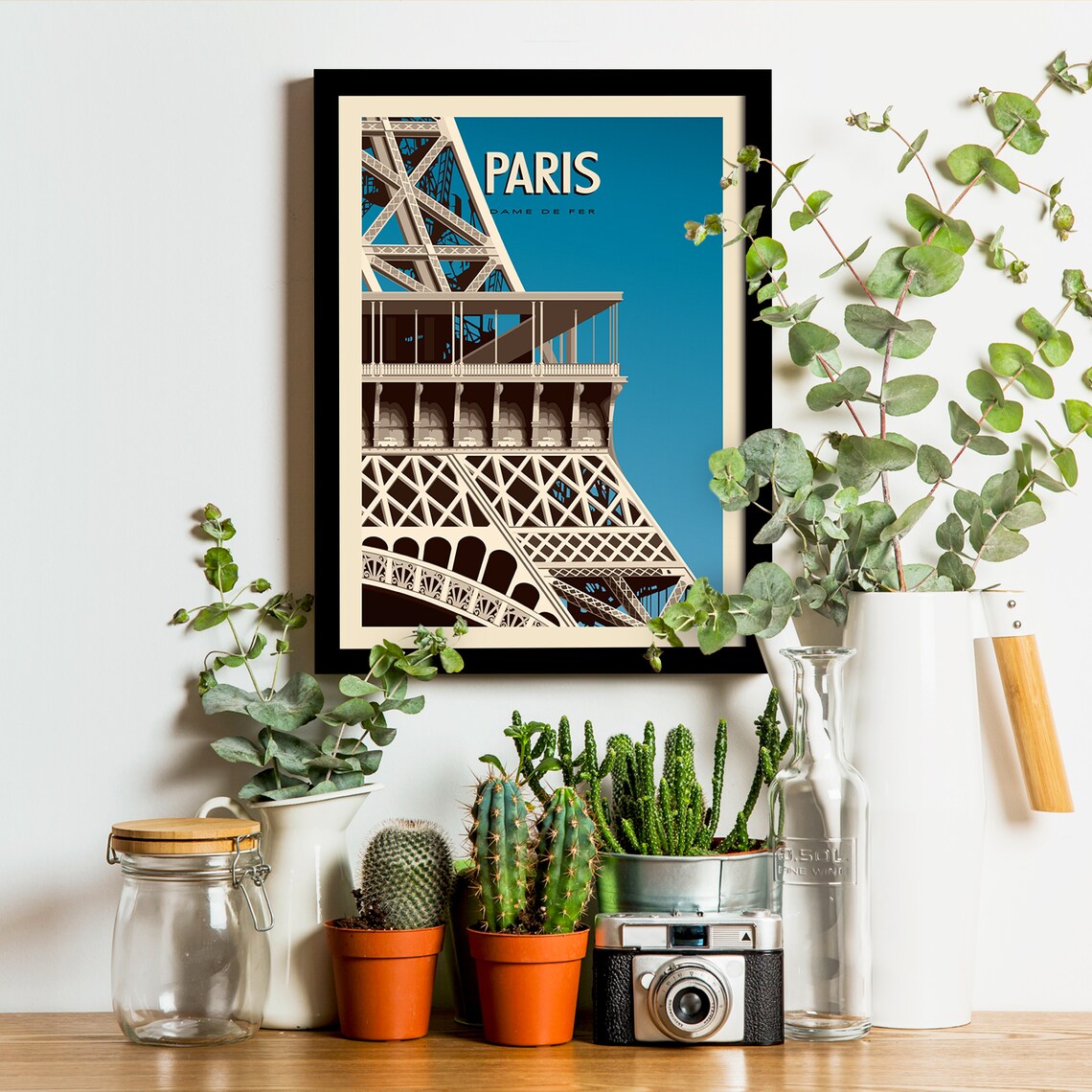 Paris Travel Poster, Eiffel Tower Travel Poster - Image 3