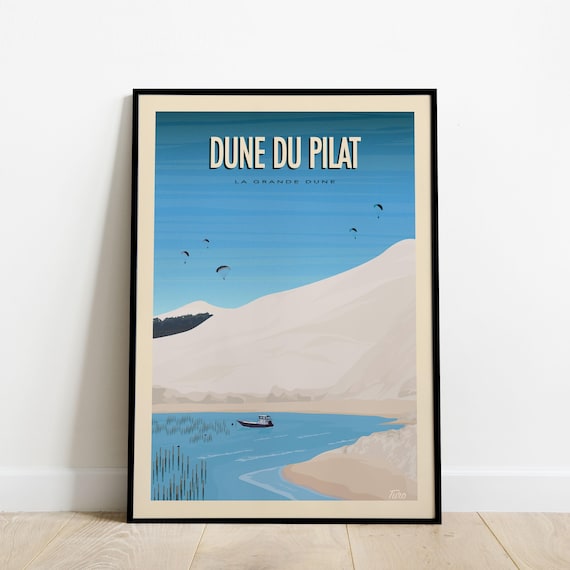 Dune Du Pilat Travel Poster West Coast Poster Vintage Poster La Grande Dune