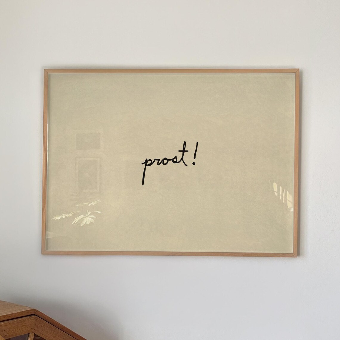 Prost Minimalist Hand Lettered German Toast Cheers Bar Cart Print