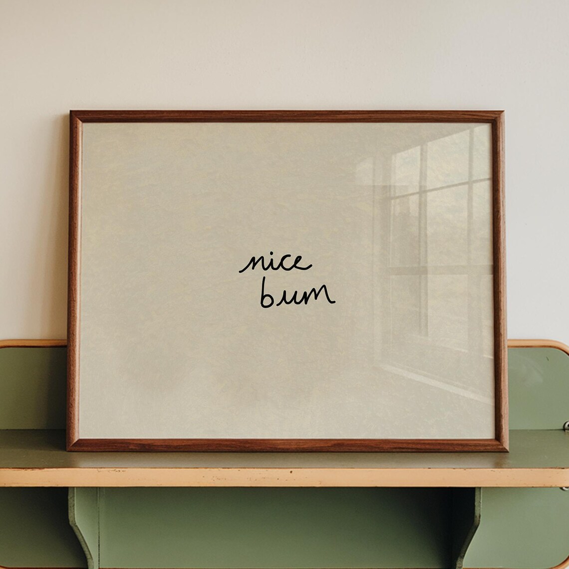 Nice Bum Funny Bathroom Wall Art, Horizontal Poster Print