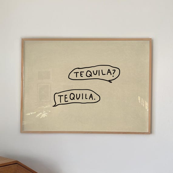Handwritten Tequila Kitchen Bar Cart Art Print