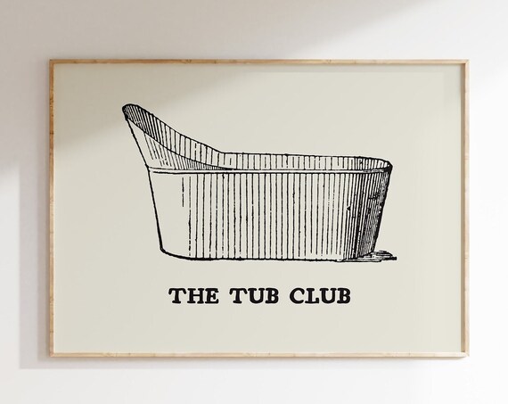 The Tub Club Vintage Bathroom Art Print
