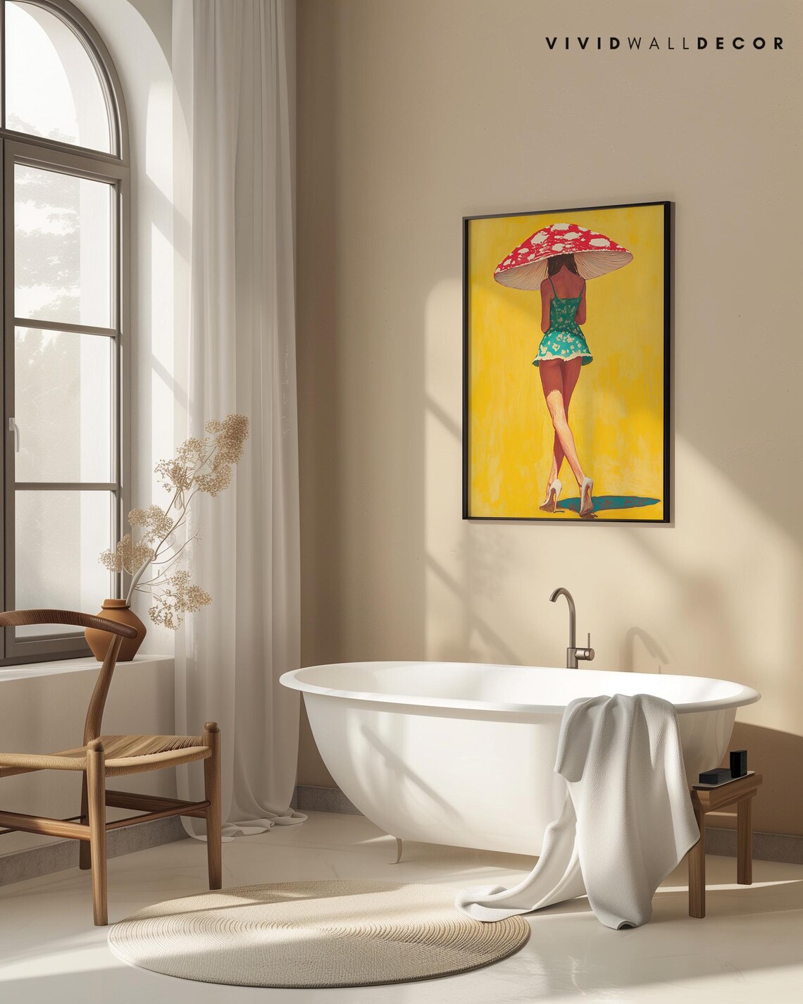 Whimsical Amanita Mushroom Woman, Surrealist Art Print - Image 3