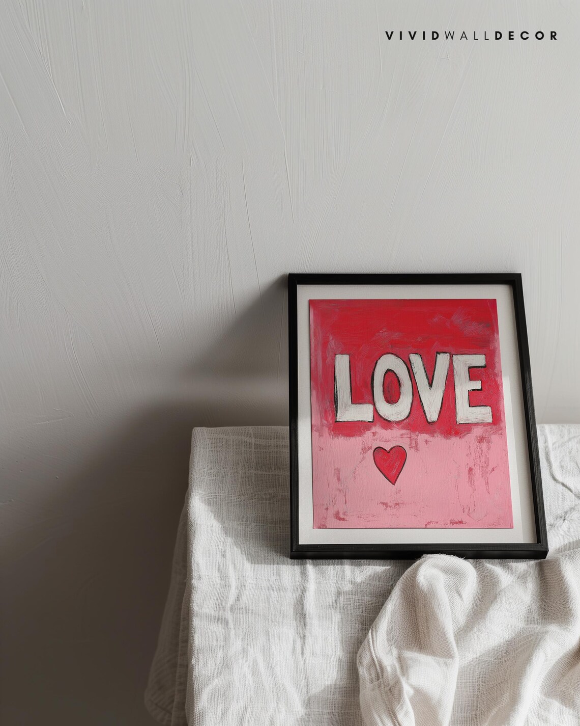 Love Typography Big Red Heart Bold Modern Romantic Wall Poster - Image 3