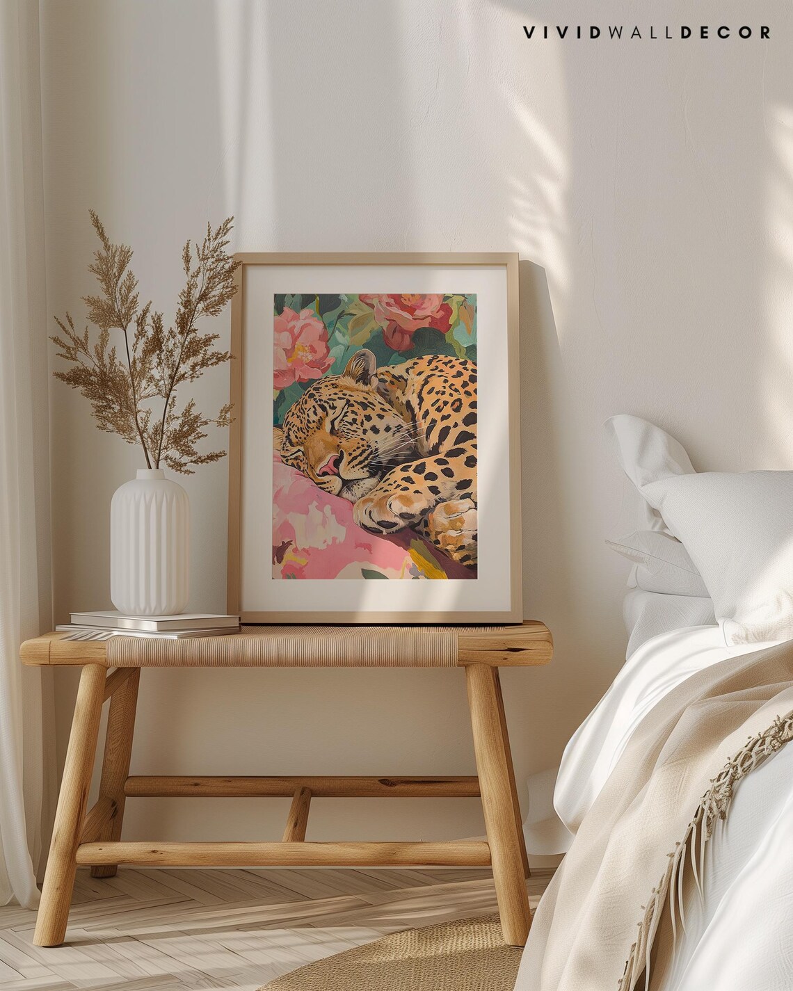 Sleeping Leopard, Maximalist Cat Wall Art Print - Image 4