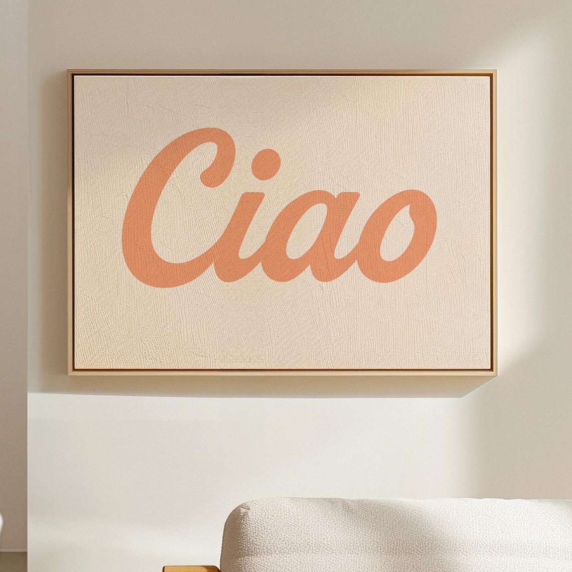 Ciao Coral Script Retro Italian Greeting Typography Decor Poster