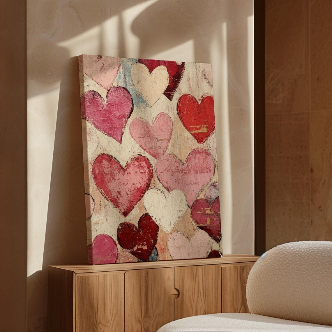 Abstract Heart Art, Modern Boho Love Poster